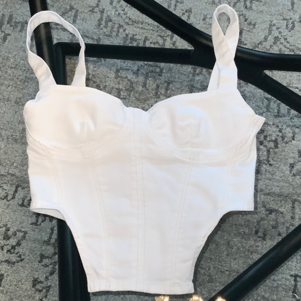 Zara off white jean corset S